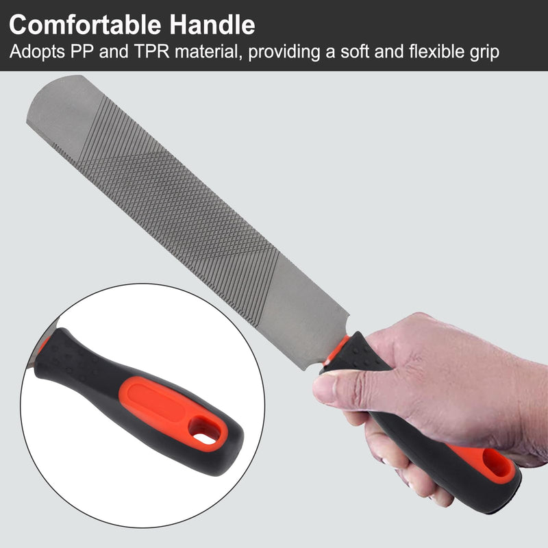 Yosoo Health Gear Horseshoe Trimming Tool 8 Inch Hoof Rasp, Solid Carbon Steel Horseshoe File with Rubber Handle, Double Sided Hoof Rasp Farrier File Tool for Horse Goat Cow Donkey