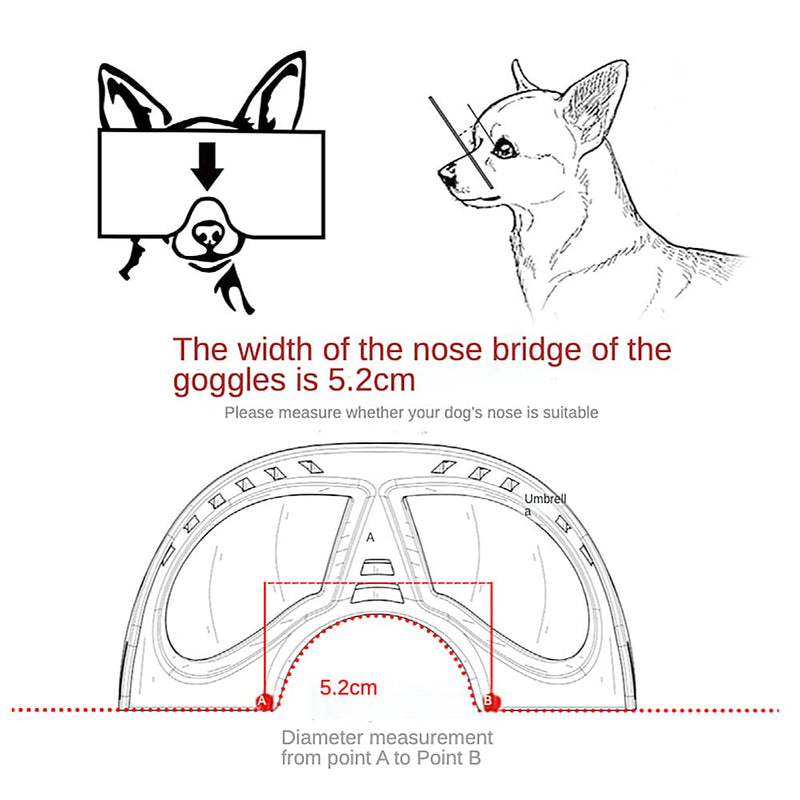Dog Goggles,UV Protection Wind Protection Dust Protection Snow Protection Fog Protection Soft Frame Glasses for Long Snout Dogs Eyes Protection with Adjustable Strap (S: Blue Lens) S: Blue lens - PawsPlanet Australia