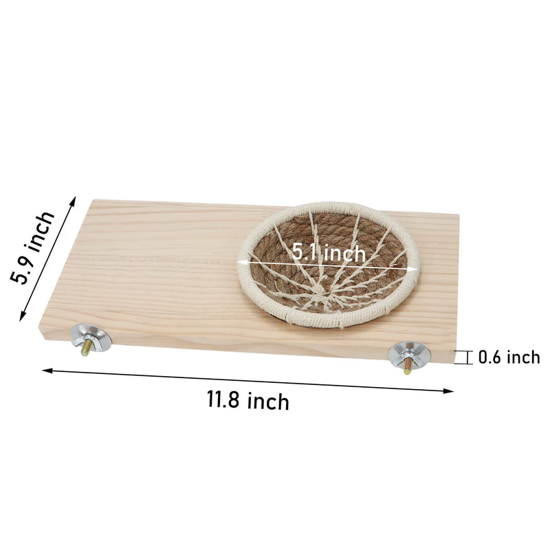 Wontee Bird Perch Stand with Nest Bird Breeding Nest Bed Wooden Platform for Budgies Parakeets Cockatiels Conures (M) M