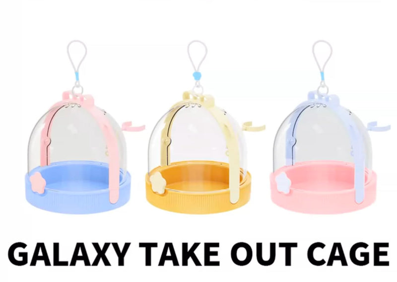 TUTU&LELE Small Animal Carrier, Travel Carry-Out Cage with Warm Plush Pads and Water Bottle can be Carried Both by Hand and Crossbody, Suitable for Dwarf Hamsters, mice, Hamsters (Blue) Blue - PawsPlanet Australia