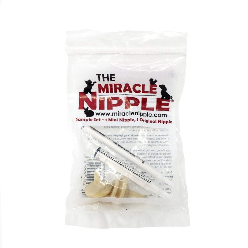 Sample Set - 1 Original Nipple & 1 Mini Nipple with Syringes - PawsPlanet Australia