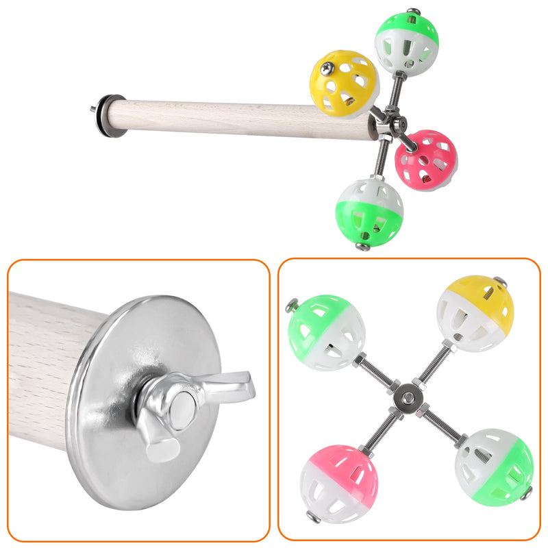 Stand Perch Toy with Rotating Balls for Birds, Parakeets, Budgies, Cockatiels, Parrots, Budgerigars, Conures, Parrotlets, Ringnecks, Lovebirds - PawsPlanet Australia
