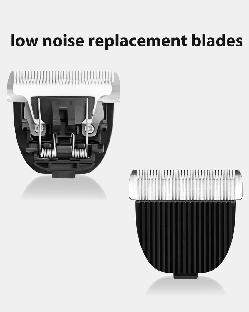 2 Pack Pet Grooming Replacement Blades for ONEISALL Dog Grooming Kit, Low Noise Pet Clipper Replacement Blades Compatible with ONEISALL Dog Clippers, Cleaning Brush, Black - PawsPlanet Australia