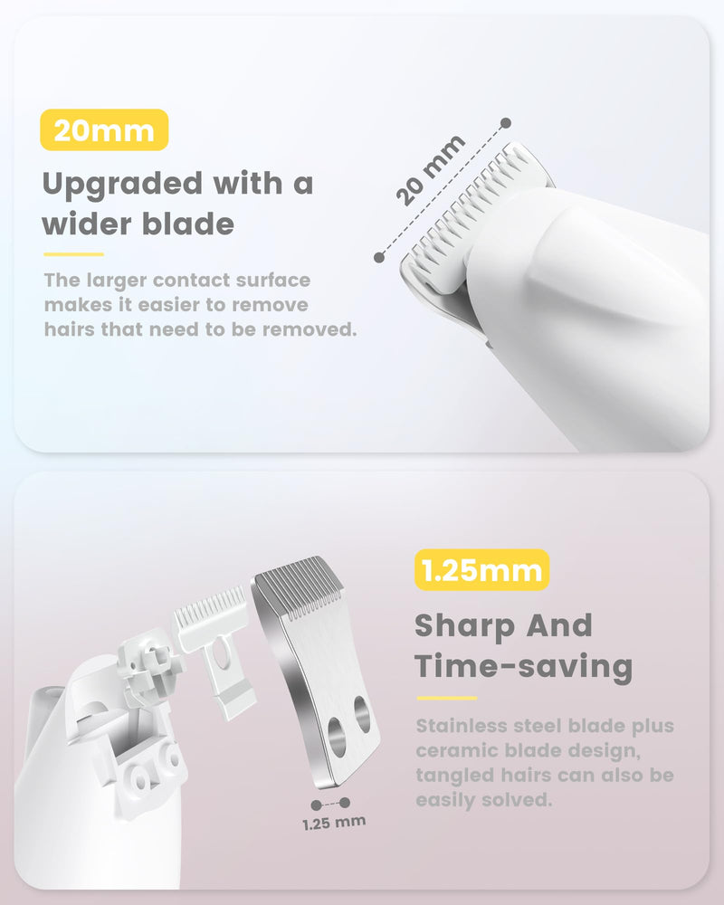 Dog Paw Trimmer, 35dB Ultra-Low Noise Cat Clippers for Grooming, Small Pet Shaver for Dog Clippers Cats Hair Around Paws, Eyes, Ears, Face, Rump with LED Light Cream - PawsPlanet Australia