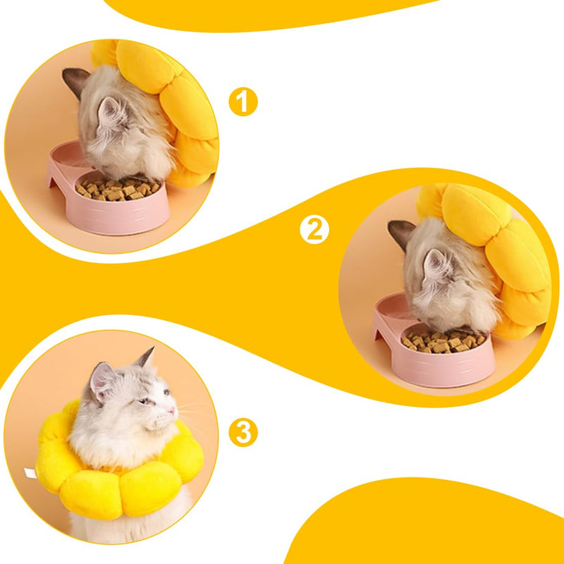 1 x Adjustable Soft Flowers Cat Recovery Collar Cone for Cats Small Dogs After Surgery and Injuries (M)