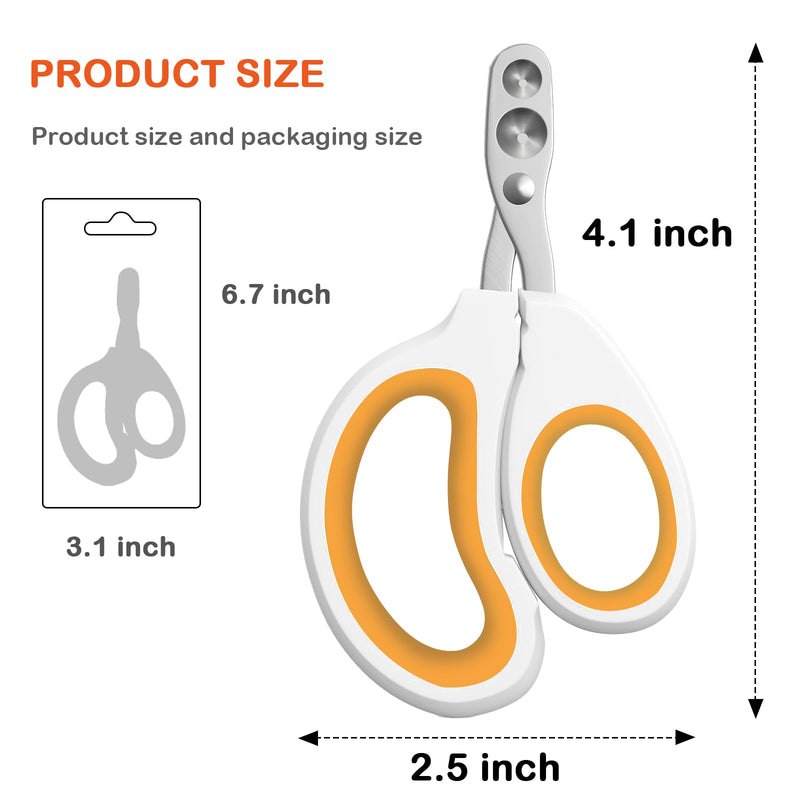 Bearded Dragon Professional Clippers - Depth-Limited Dual Holes, Angled Groove & Non-Slip Handle for Safe Trimming (White) round hole scissors