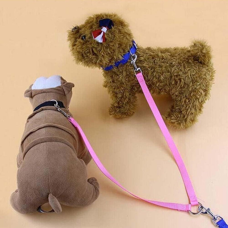 Black Double Dog Leash Lead, Adjustable Two Dog Leash Pet Traction Rope with D Coupler N Lead Collars, Harnesses and Leashes Dog Double Leashes for Pet Supplies - PawsPlanet Australia