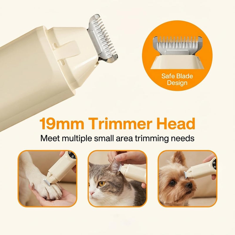 Cat & Dog Nail Clipper and Trimmers 2 in 1, Rechargeable Pet Nails Hair Trimmers with LED Light, for Large Medium Small Dogs Cats Claw Trimmer