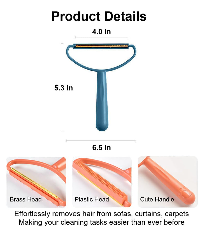 2 in 1 Pet Hair Remover, Pet Hair Remover Fur Remover Dog Hair Remover Cat Hair Remover, Cat Hair Remover Furniture Pet Hair Remover for Couch Pet Hair Remover for Laundry (Blue) Blue - PawsPlanet Australia