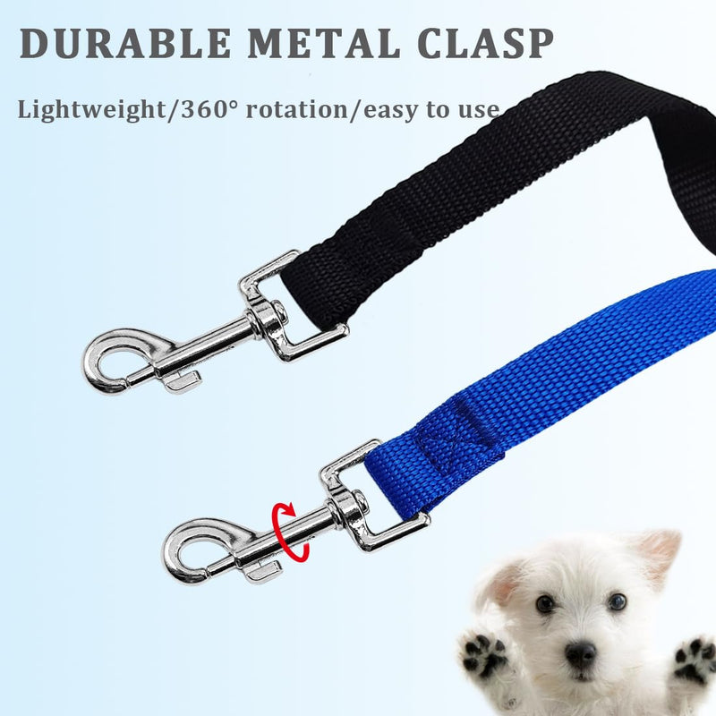 WYuZe 2 Pack Flat Nylon Dog Leash, 6/10/20 FT Long Training Lead, 3/4 Inch Wide Traction Rope Traditional Pet Leash for Small Medium Dogs, 6 FT, Black+Blue 6 Foot - PawsPlanet Australia