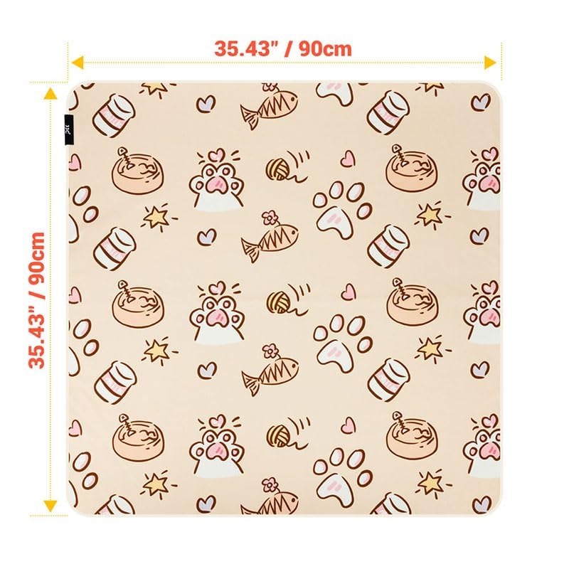 35.43" Extra Large Cat Grooming Wrap,Soft Self-stick Cat Burrito Restraint Blanket Grippy Cloth for Large Cats & Small Dogs,Nail Clipping,Ear Cleaning,Teeth Brushing Anti-Scratch Anti-Escape CUTE PATTERN(35.43" )