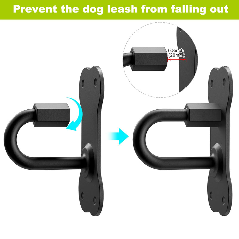 BeneLabel 2Pack Dog Leash Hooks for Wall Black Dogs Leash Holder Wall Mount Dog Hook for Leashs for Indoor & Outdoor Use - Secure and Escape-Proof Hook for Dogs Leashs Storage 2 Pack - A - dog leash hook - PawsPlanet Australia
