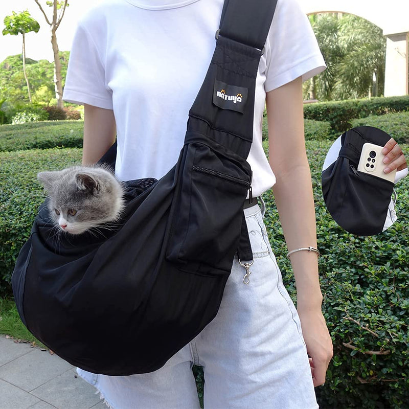 NATUYA Pet Dog Sling Carrier - Waterproof and Windproof Puppy Carrier Bag, Adjustable Strap Hand-Free Dog Sling for Outdoor Activity or Subway - PawsPlanet Australia