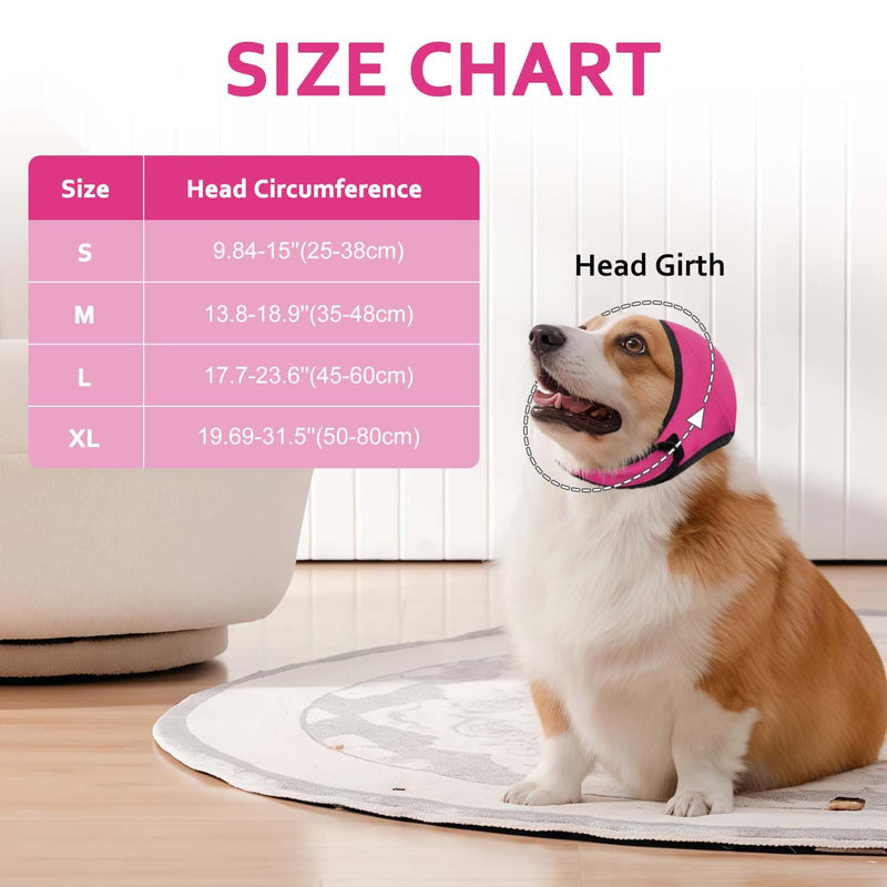 2026 New Dog Ear Protectors, Dogs Ears Cover, Adjustable Dogs Ears Muffs Noise Protection & Anxiety Relief, Comfortable Dog's Calming Hoodie for Grooming, Swimming, Thunderstorms,Firework XL rose Red