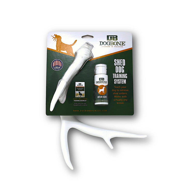 DogBone Shed Hunting Dog Training Kit – Train Your Puppy to Find Deer Antlers - Includes 2 oz Scent for Nosework & Flexible Floating Dummy for Retrieving - Perfect for Whitetail Hunters - PawsPlanet Australia