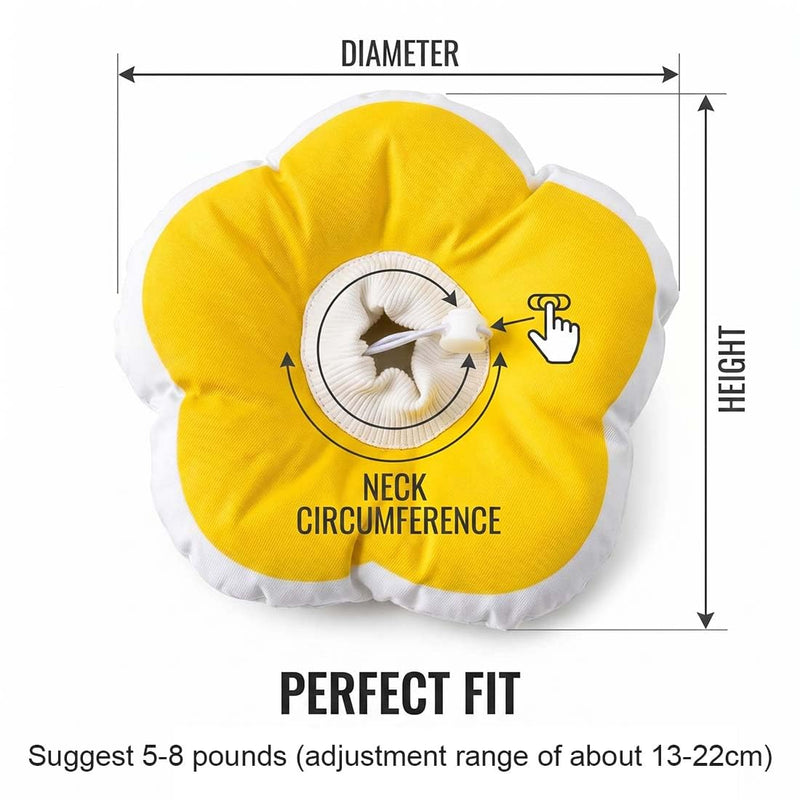 1 pc. Cat neck collar with flower shape, adjustable and waterproof collar for cats after surgery, anti-licking and anti-biting protection, breathable polyester