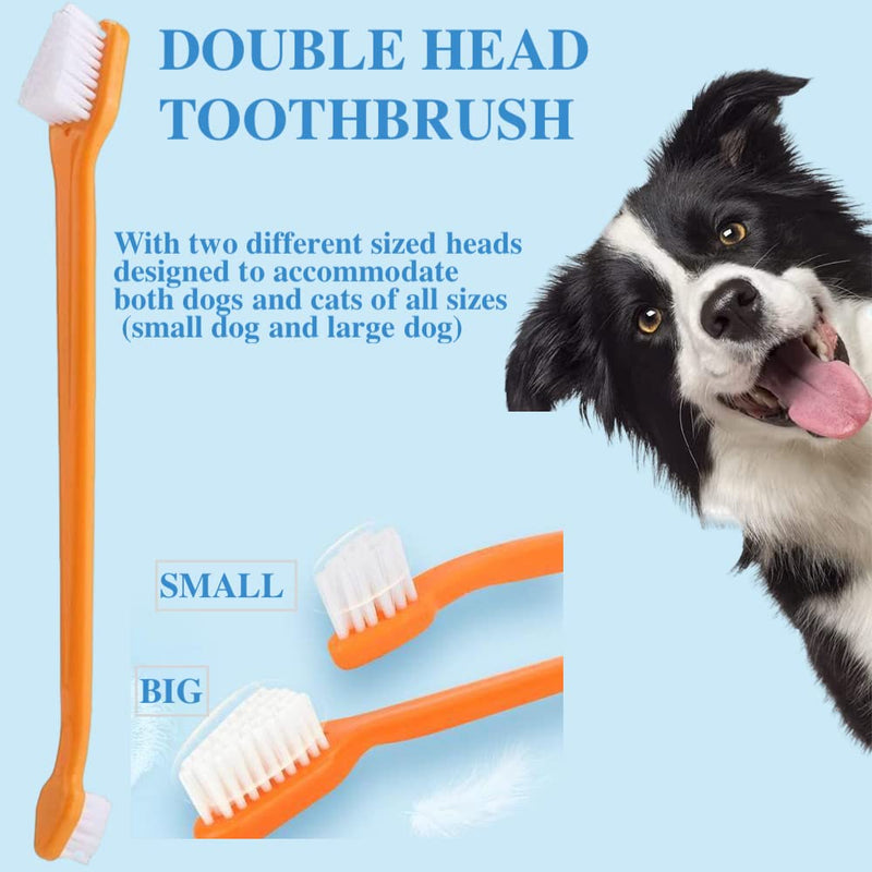 8 Pack Small Dog & Cat Toothbrush Kit, 360º Pet Toothbrush/Mini Head/Dual Head / 10000 Ultra-Soft Bristles Tooth Brush/Finger Toothbrushs for Cat Kitten Doggie Dental Care, Oral Hygiene - PawsPlanet Australia