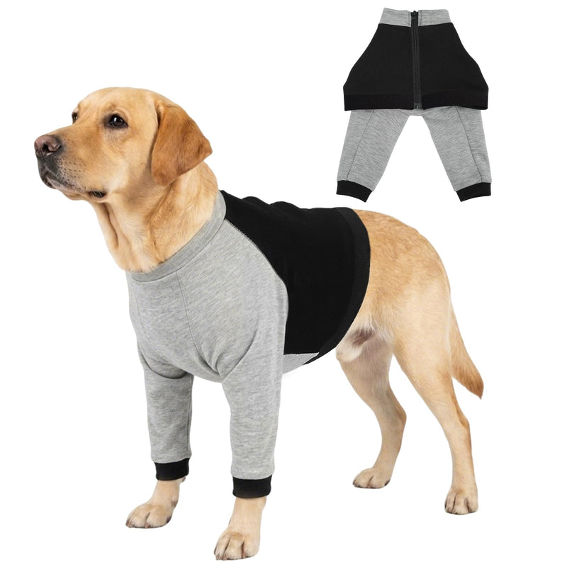 Dog Surgery Recovery Sleeve for Front Leg, Soft Post-Surgery Pet Recovery Suit, Zippered Long-Sleeve Dog Shirt to Stop Licking and Protect Leg or Shoulder Wounds, Cone Alternative (3XL) 3XL