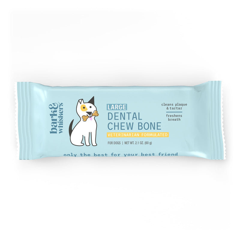 Dr. Mercola Bark & Whiskers Dental Chew Bones - Large Dog Oral Care Support - Natural Ingredients - Zinc & Calcium - No Fillers or Artificial Flavors - 12 Bones