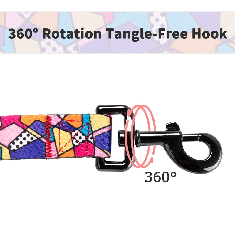 Ihoming Puppy Collar and Leash Set for Daily Outdoor Walking Running Training, Geometric Design for Extra Small Boys Girls Dogs Cats Pets, XS-Up to 10LBS C-Geometric X-Small (Pack of 1)