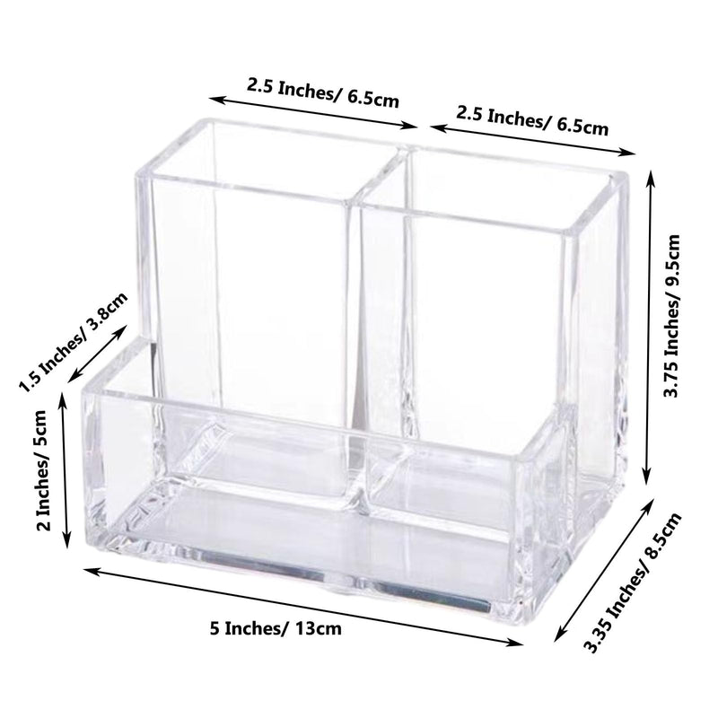 Mini Clear Acrylic Fish Tank Kit,Multifunctional Desk Aquarium Set or Pen Holder Makeup Brush Holder,Aquarium Micro Landscape Box with Tools,2 Pieces 3 compartment desk aquarium - PawsPlanet Australia