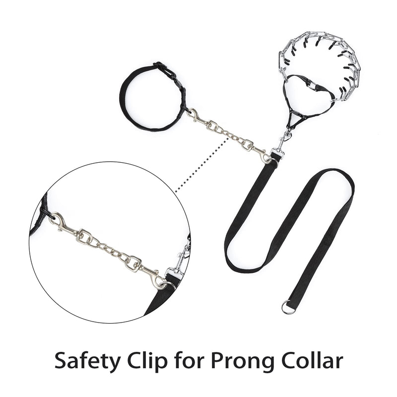 Dog Collar Safety Clip Metal Double Ended Backup Dog Collar Clip for Prong Collar Dog Harness Collar Connector (Medium) Medium - PawsPlanet Australia