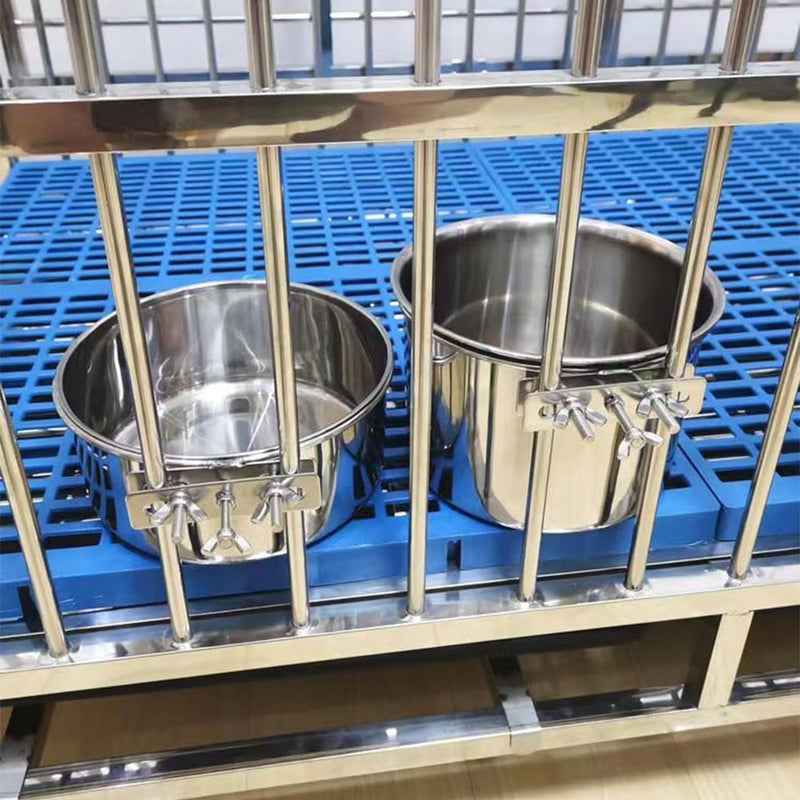 Dog Crate Water Bowl No Spill, 2 Pack Stainless Steel Large Dog Bowls, Hanging Dog Kennel Water and Food Bowls for Crate Cage，Metal Feeder Dish Coop Cup for Medium Large Dogs Pets - PawsPlanet Australia