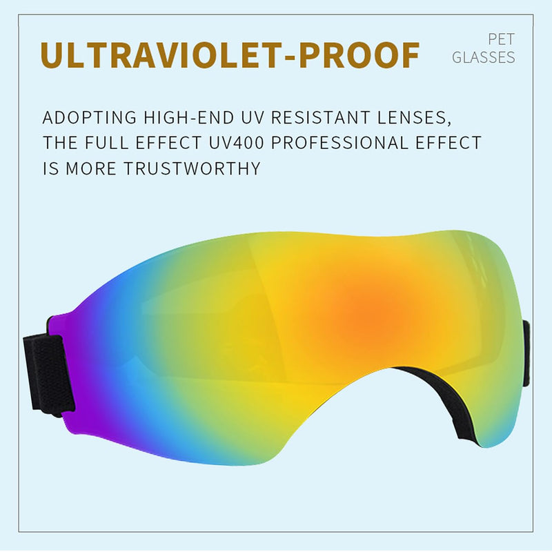Small Dog Sunglasses, Dog Goggles with Adjustable Strap, UV Protection, Suitable for Small Dogs Smooth style-Multi-colored - PawsPlanet Australia