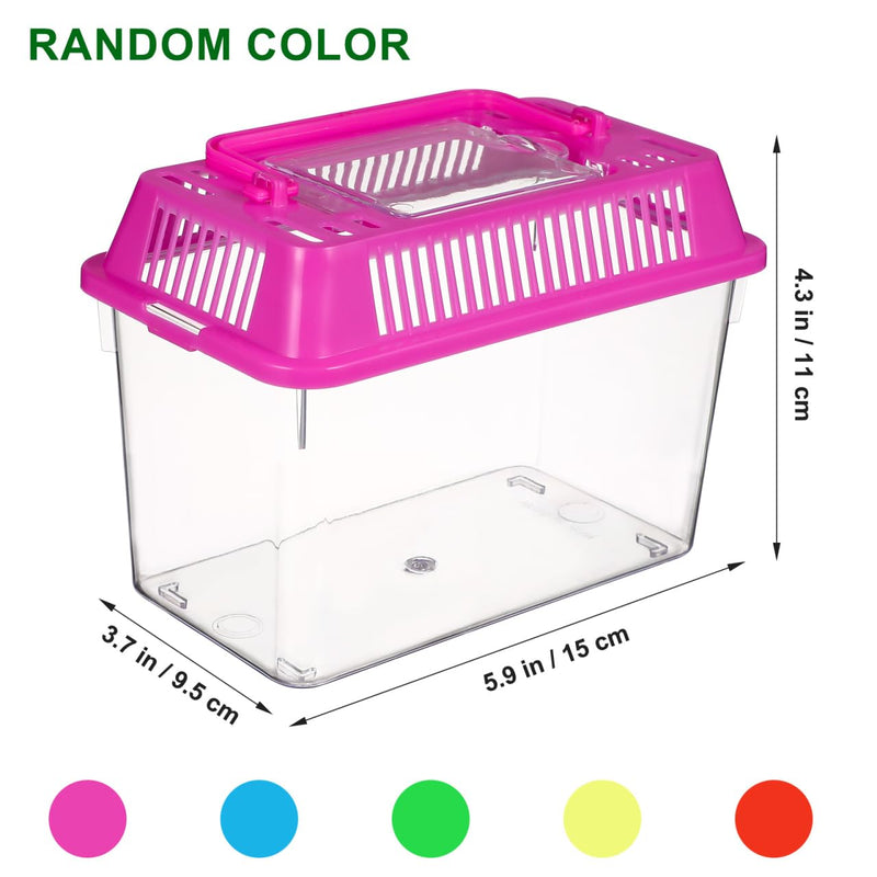 balacoo Portable Fish Tank Handheld Aquarium 6-Inch Transparent Turtle Box Pet Hamster Carrier with Handle for Reptiles and Small Pets