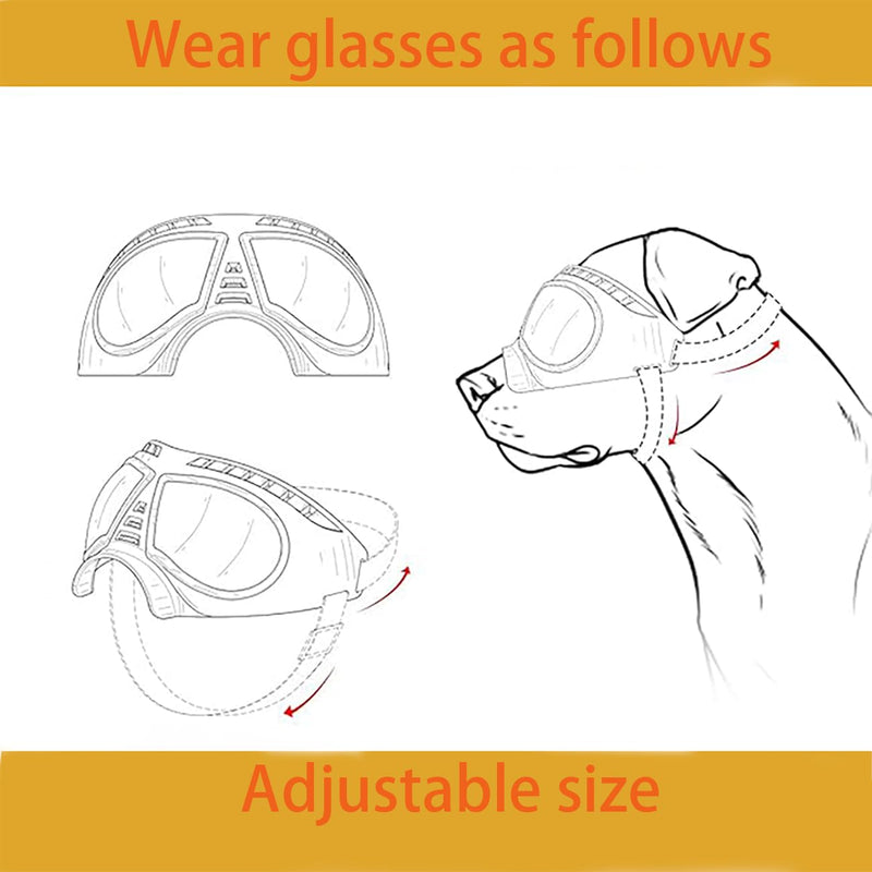 Dog Goggles, Sunglasses, UV Resistant, Waterproof, Windproof, Snow Resistant, Dog Skiing Eye Protection, pet Glasses Suitable for Medium and Large Dogs (Silvery) silvery - PawsPlanet Australia
