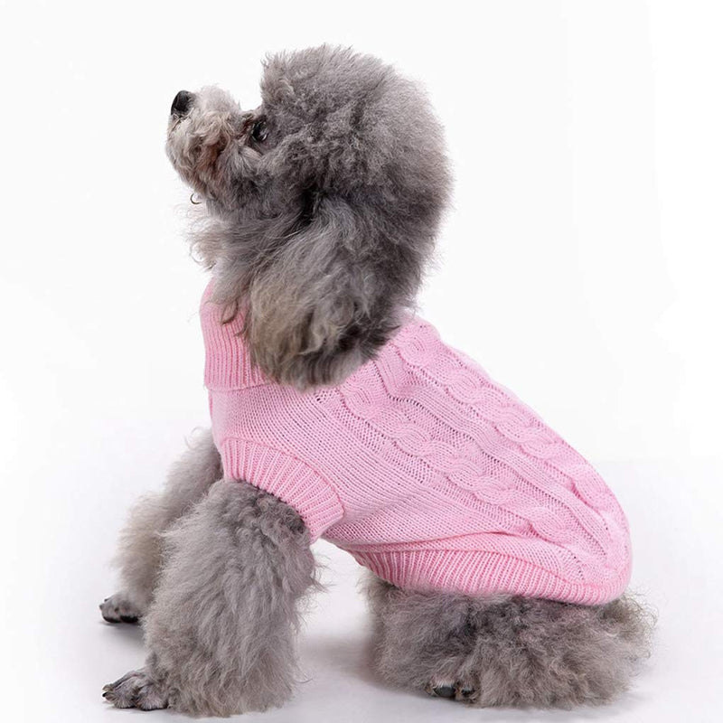 Dog Sweater, Warm Pet Sweaters for Small Dogs Medium Dogs Large Dogs, Cute Knitted Classic Cat Sweater Dog Clothes Coat for Girls Boys Dog Puppy Cat Pink