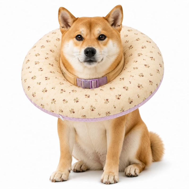 Deep Soft Recovery Collar for Dogs & Cats, Cotton Alternative to E-Collar, Adjustable Lightweight Pet Cone, Anti-Lick for Surgery & Wounds, Large (Neck 13"-16"), Flower