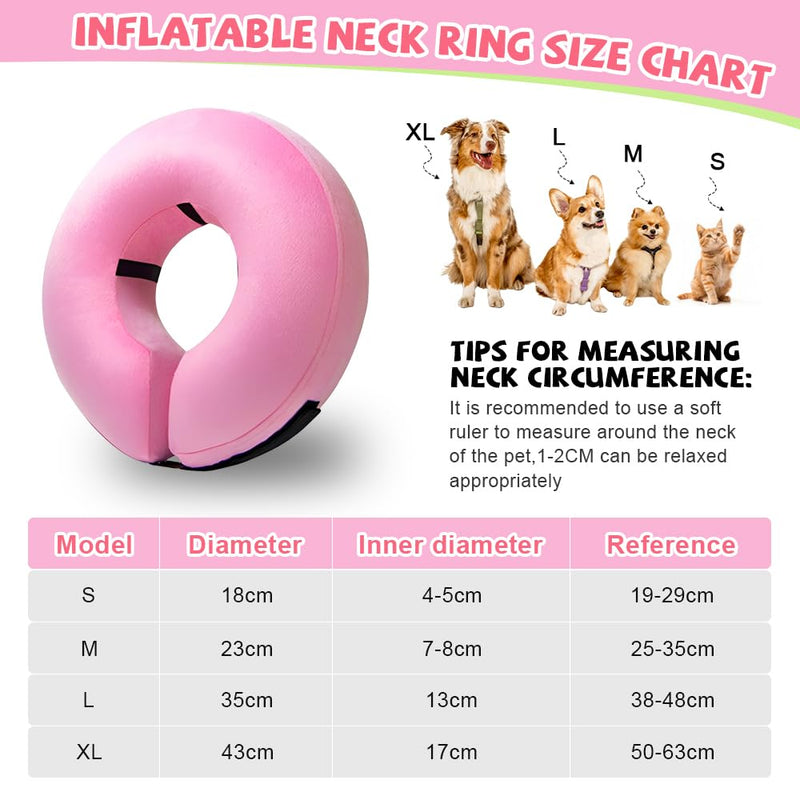 Dog neck brace, dog collar lick protection, SZMK inflatable dog protective collar soft, adjustable neck brace cat neck brace, collar for dog after surgery, cat collar with adjustable buckle - L L