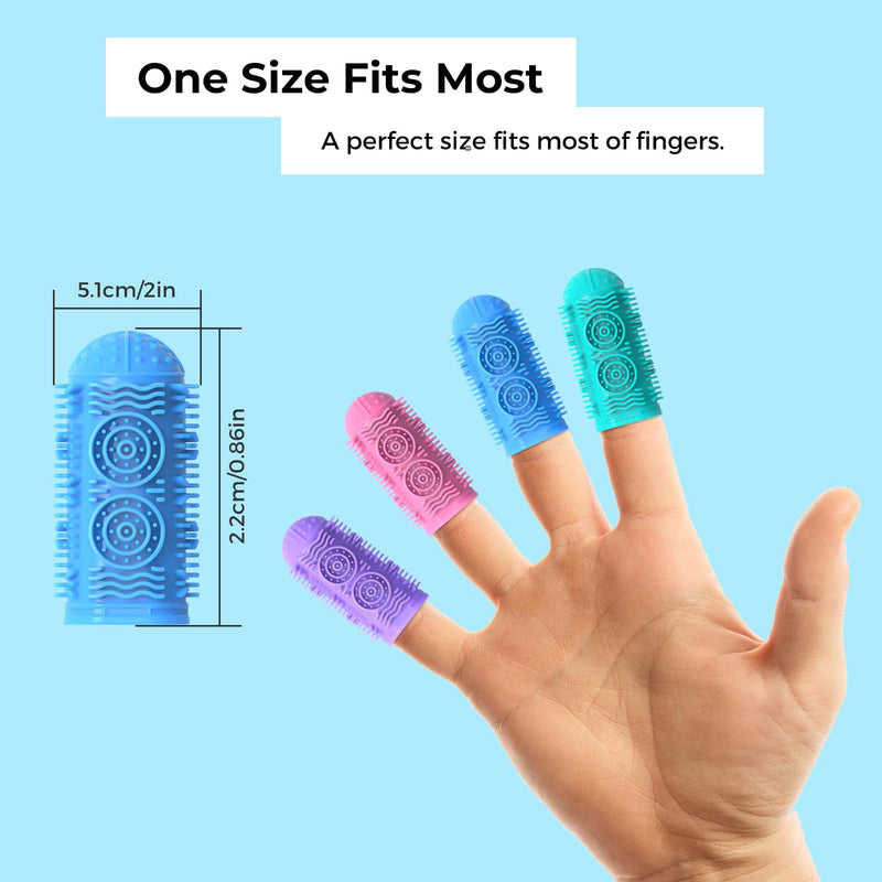 Coredy 4 Pack Dog Toothbrush, Soft Silicone Pet Toothbrush, Finger Toothbrush Covers Kit for Dog Teeth Cleaning & Dog Dental Care - PawsPlanet Australia