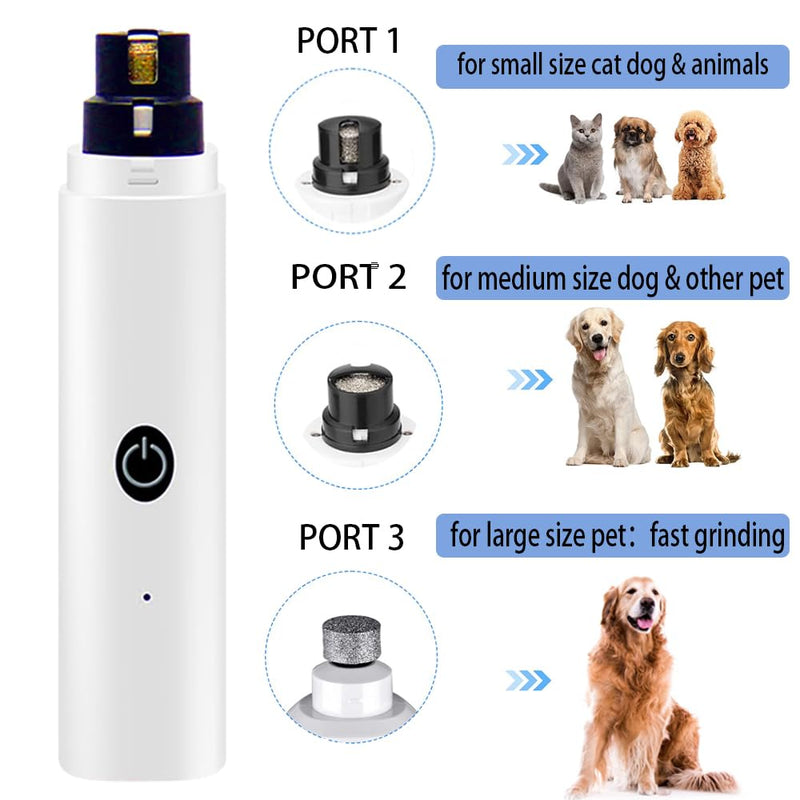 Electric Dog Nails Clippers - Low Noise Painless Pet Nail Trimmer with LED Light - Fast Rechargeable Dog Claw grinder Nail File for Large Medium Small Dogs Cats