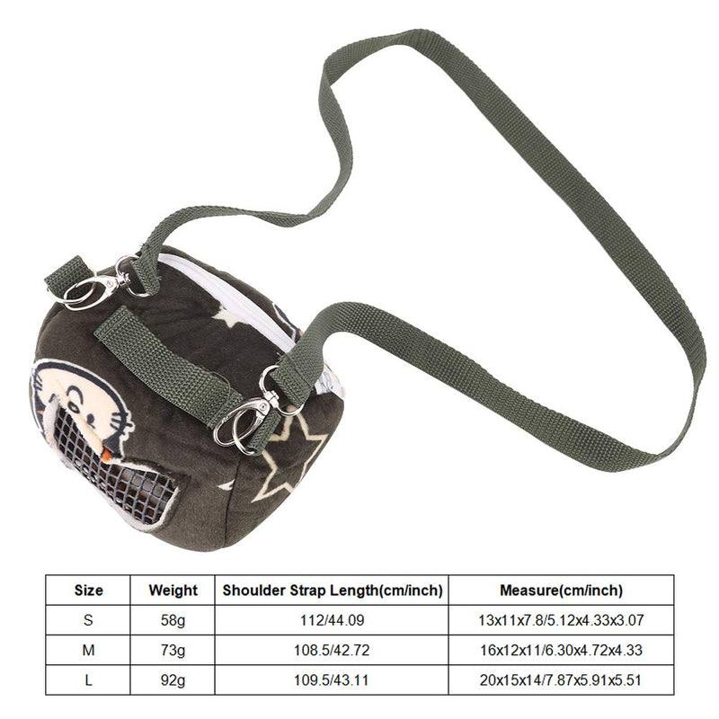 Pet Hamster Carrier, Blackish Green Flannelette Hamster Squirrel Travel Bags Portable Breathable Small Animal Carrier Outgoing Sleeping Bag for Squirrel Hedgehog Guinea Pig(S) S - PawsPlanet Australia