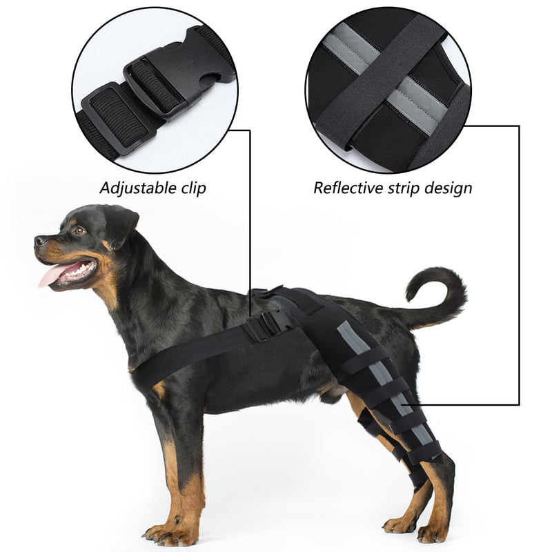 LKJYBG FQZPE_QESNX Support Dog Adjustable Shoulder Cover arthriti pet Large Gear Rear Joint Help Torn acl Double Strap Knee Brace, Small, Hj40 Hind Legs Black