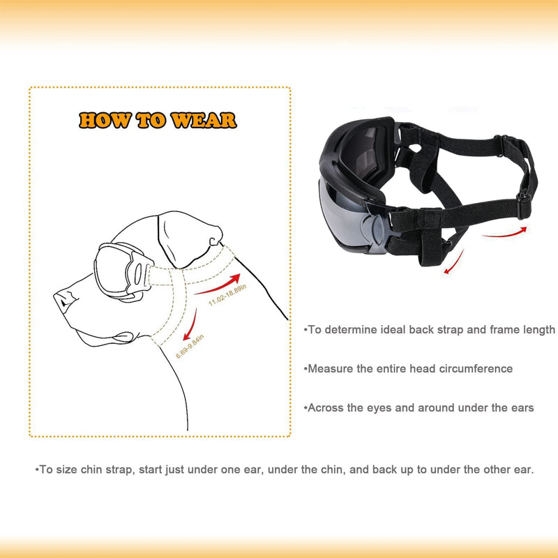 NVTED Dog Sunglasses Dog Goggles, UV Protection Wind Dust Fog Protection Pet Glasses Eye Wear Protect with Adjustable Strap for Medium or Large Dogs (Pack of 2) Pack of 2 - PawsPlanet Australia
