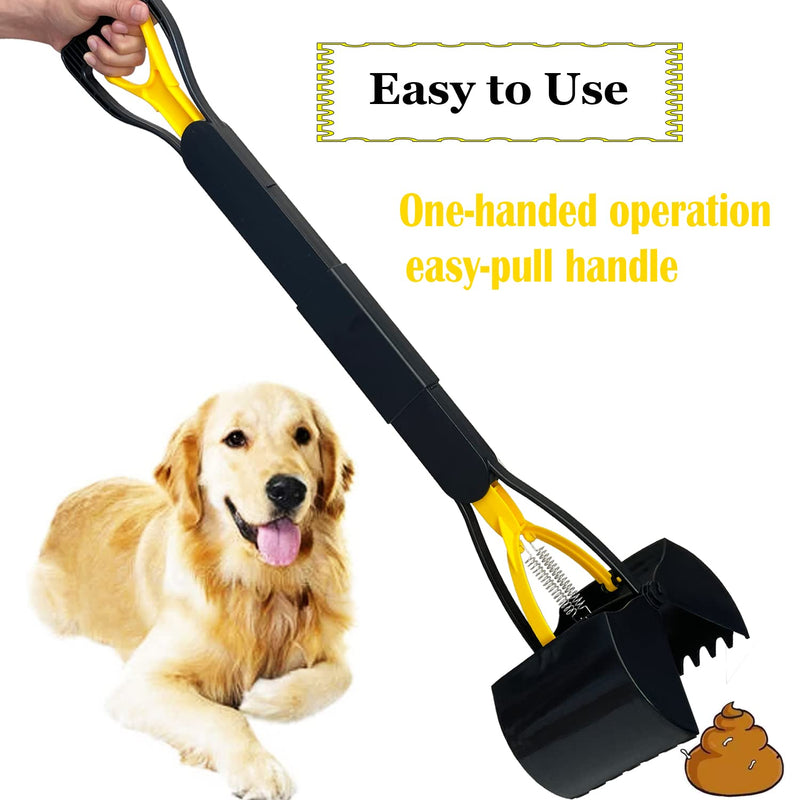 32“ Tall Pooper Scooper, Large Pooper Scooper for Dogs Heavy Duty, Dog Pooper Scooper with Long Handle & High Strength Durable Spring, Foldable Dog Poop Pick Up 32-inch - PawsPlanet Australia