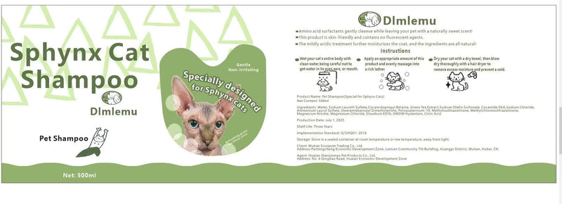 Sphynx Cat shampoo, Sphynx Cat Soothing Skin Cleanser, Effectively Control Oil Moisturizes Skin, Eliminate Black Chin,Tail Decontamination, Cleanses Skin Grease, Gentler Sphynx Cat Shampoo, 16.9Fl Oz - PawsPlanet Australia