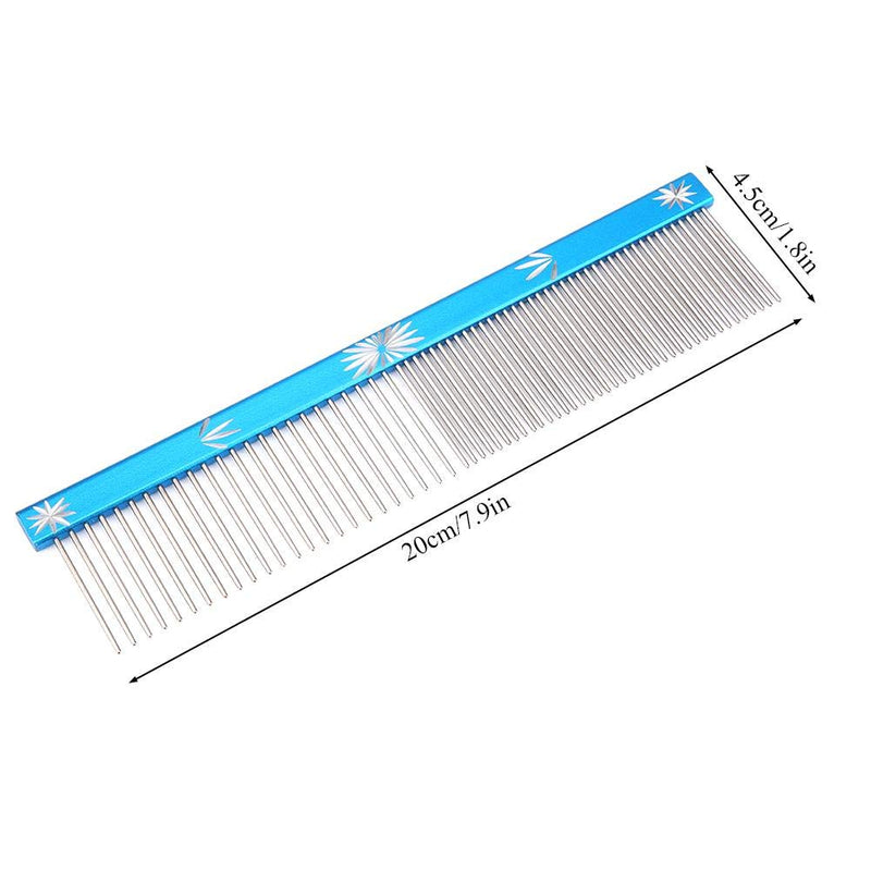 Regun Hair Comb - 3 Colors Pet Hair Trimmer Comb Dog Cat Hair Comb Anti-Static Comb Straight Row(BLUE) - PawsPlanet Australia