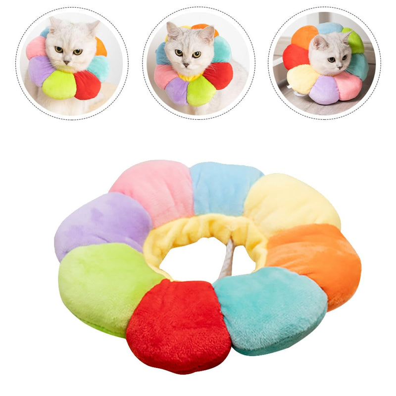 TEHAUX Scratch-resistant pet collar, sunflower shape, made of PP cotton material. Lightweight and easy to put on, for recovery time and pet encounters.