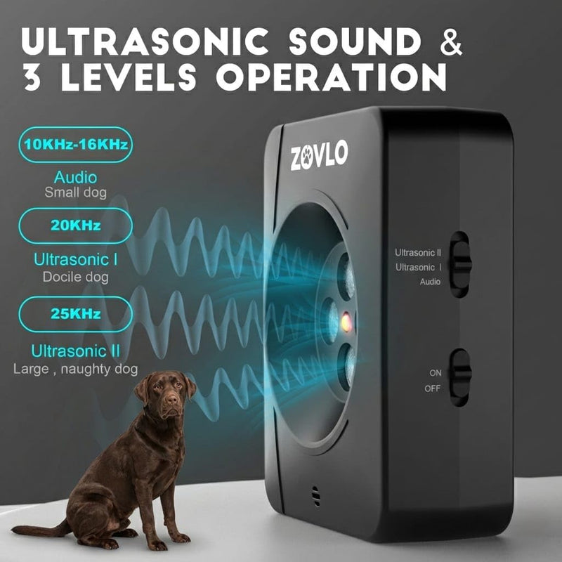 Anti Barking Device for Dogs, Ultrasonic Dog Bark Deterrent Devices, Dog Barking Deterrent Devices with 4 Transmitters, 3 Modes Bark Box, Dog Barking Stopper Long Range for Indoor & Outdoor Use