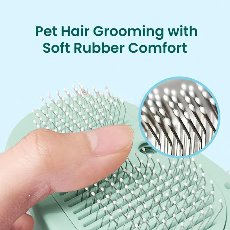 3-in-1 Pet Steam Brush for Cats & Dogs, Self Cleaning Grooming Brush with Mist Spray for Deshedding & Hair Removal, Gentle Massage Comb for Long & Short Haired Pets, 200 ml Waterless Shampoo Included - PawsPlanet Australia