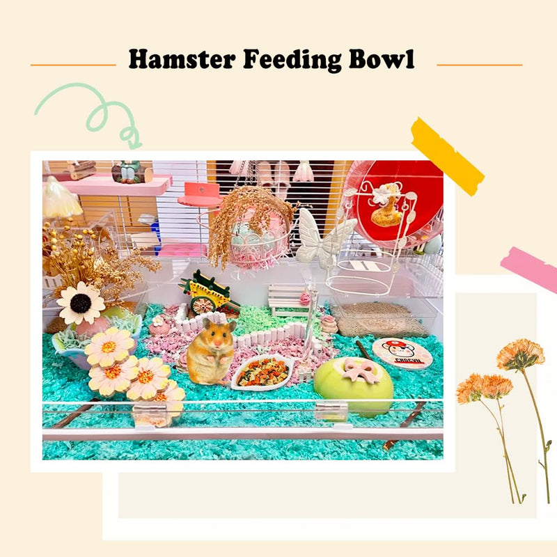 4 Pack Hamster Ceramic Food Bowl, Small Animals Chew-Resistant Food and Water Dish for Hamster Gerbil Hedgehog Rat Rodent (Colors May Vary) - PawsPlanet Australia