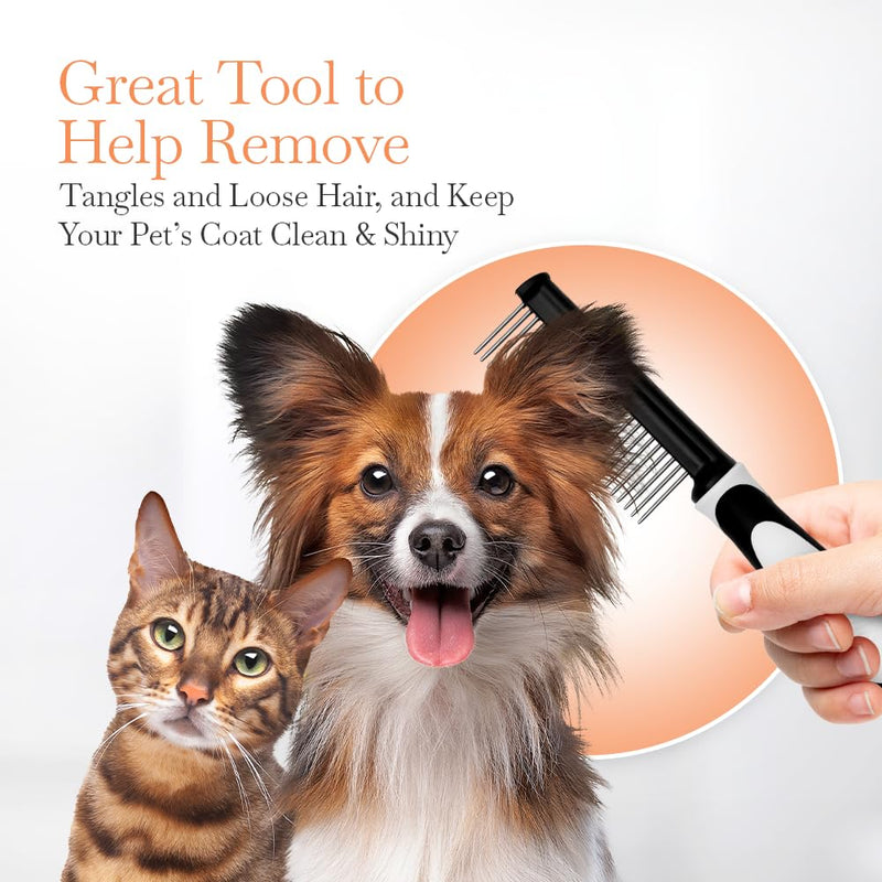 Fuller Brush Single-Sided Pet Comb - 25 Rust-Resistant Stainless Steel Pins - Ergonomic Rubberized Easy Grip Handle - Remove Tangles, Mats & Reduce Loose Hair - Tool for Grooming Dogs & Cats - PawsPlanet Australia