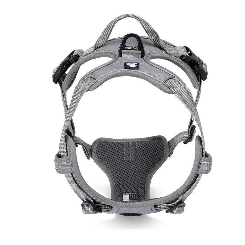 TRUE LOVE Adjustable No-Pull Dog Harness Reflective Pup Vest Harnesses Comfortable Control Brilliant Colors Truelove TLH5651(Gray,L) L Gray - PawsPlanet Australia