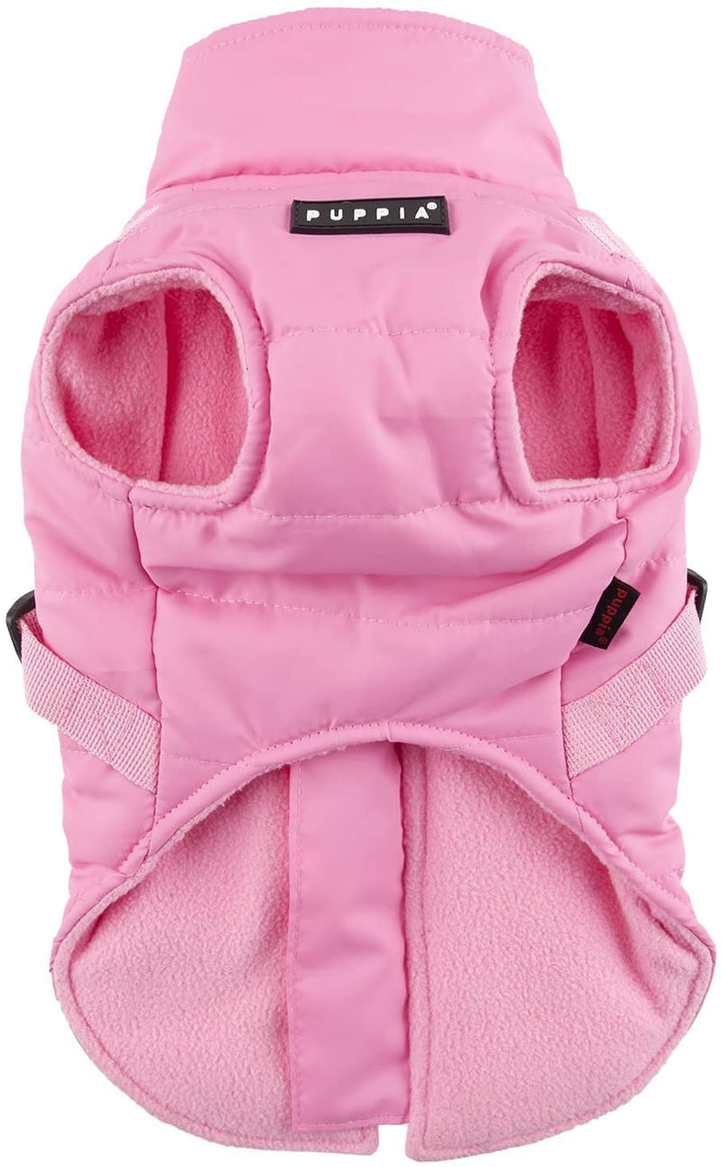Puppia Mountaineer Winter Dog Coat with integrated harness No Pull Cold Weather Waterproof Warm Fleece Back Zipper for Small & Medium Dog XL PINK - PawsPlanet Australia