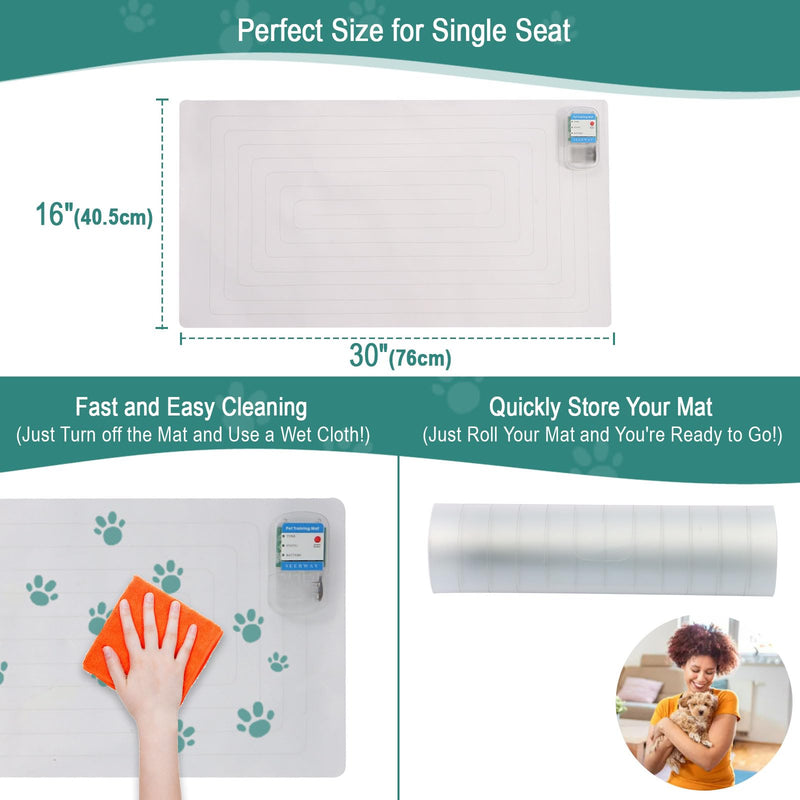 SEERWAY Pet Shock Mat with Tester for Dogs & Cats, 30"x16" Electric Training Mat to Keep Pets Off Couch, Bed, Kitchen Counter & Furniture