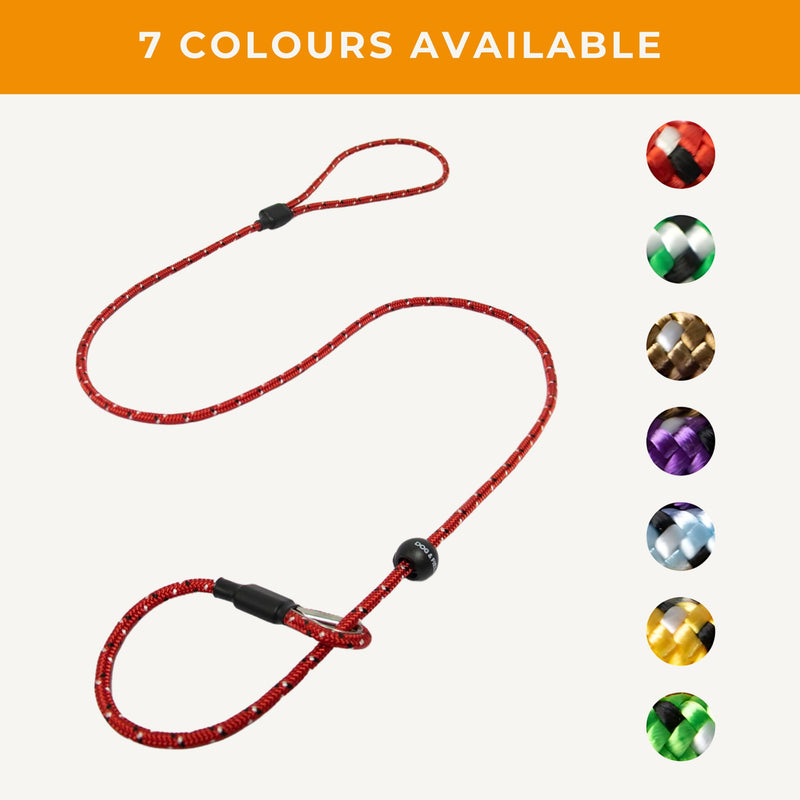 Dog & Field Pro Trialler Slip Leash, Red. 4ft Rope Slip Leash for Dogs with Push Button Stopper, Easy to Slip On, No Collar Or Harness Needed. Thin Slip Leash for Dogs (Red) - PawsPlanet Australia